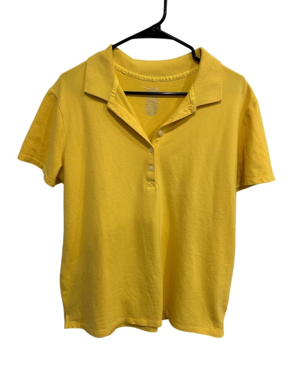 Merona Ultimate Womens Yellow Short Sleeve Polo Shirt Size XL Preppy Minimalist